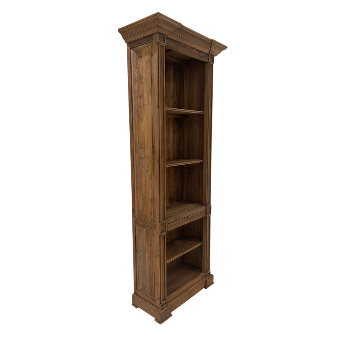 Single Open Bookcase in Old Pine
