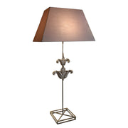 Bordeaux table lamp with slender stem, open geometric base and shade