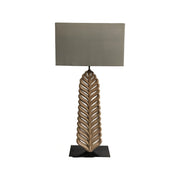 Laon table lamp with carved leaf-relief body on square base and shade