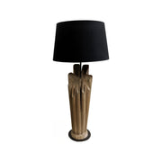 Merignac table lamp with fluted carved body on rounded base and shade