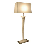 Conique table lamp with tapered body on rectangular base and shade