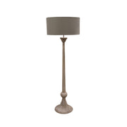 Vitry-sur floor lamp with tall turned column and grey shade
