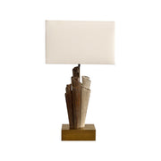 Digne Volutes table lamp with layered curved scroll body and shade