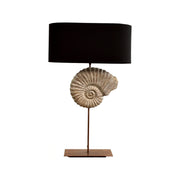 Le Nautile table lamp with spiral shell form on slender stem and shade