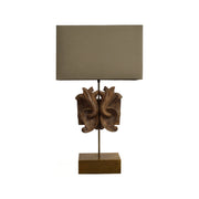 Lierre table lamp with mirrored botanical carved element and shade