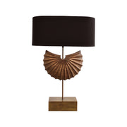 La Coquille table lamp with radiating shell-form body and soft shade