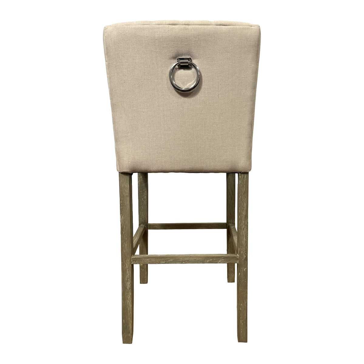 Wing Back Barstool in Ecru Linen