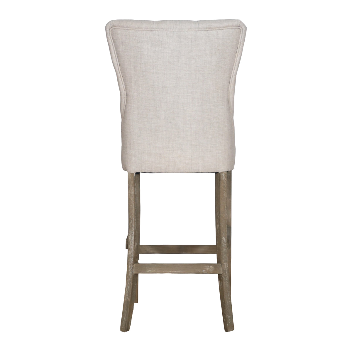 High Back Ecru Linen Barstool