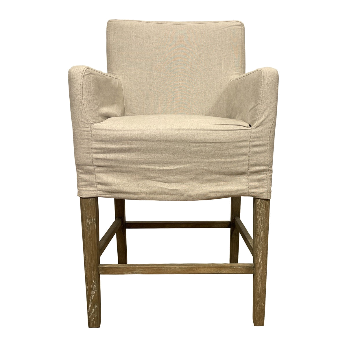 Slipcovered Counter Stool in Ecru Linen