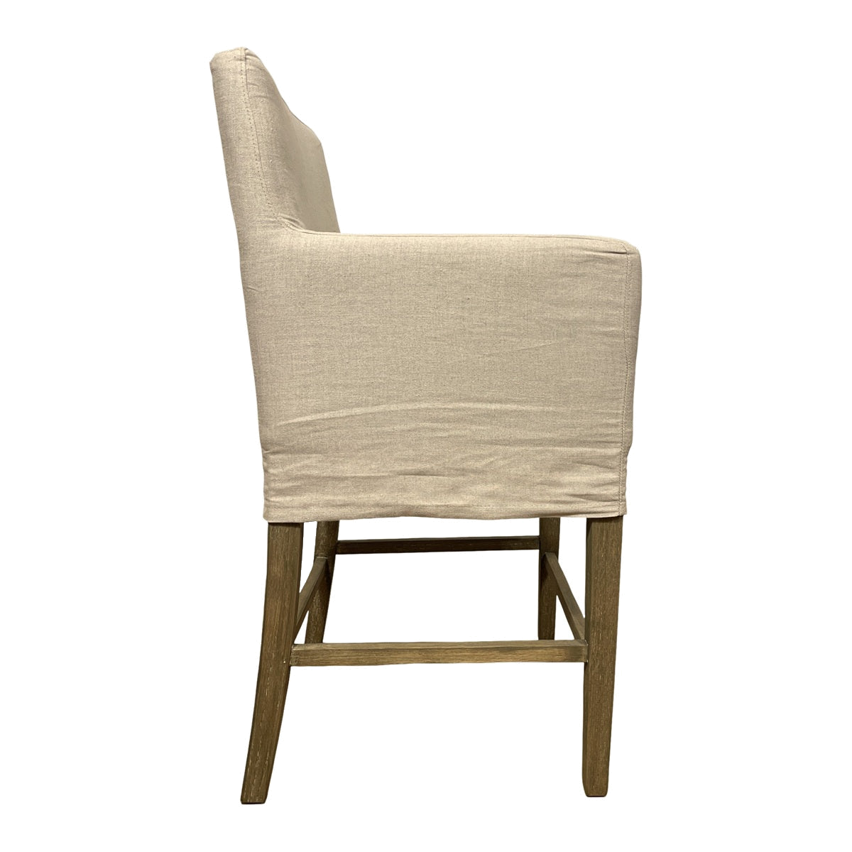 Slipcovered Counter Stool in Ecru Linen