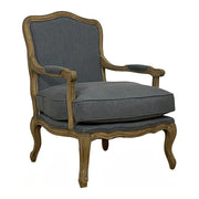 Linen Chair in French Blue with Oak Frame