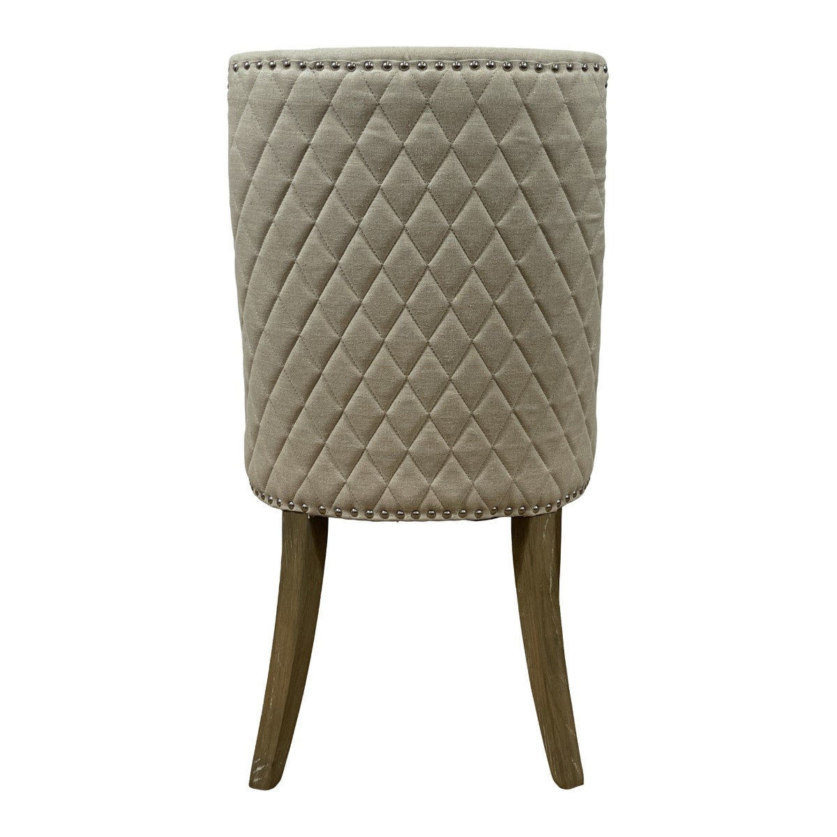Linen Side Chair with Chrome Detail