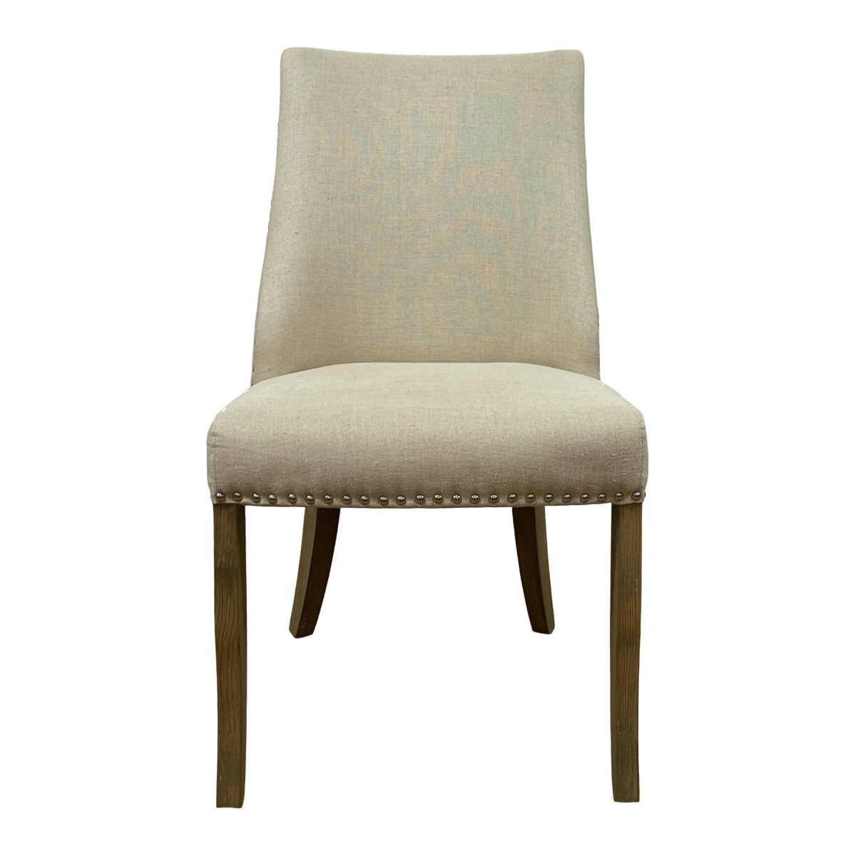 Linen Side Chair w/ Chrome Detail