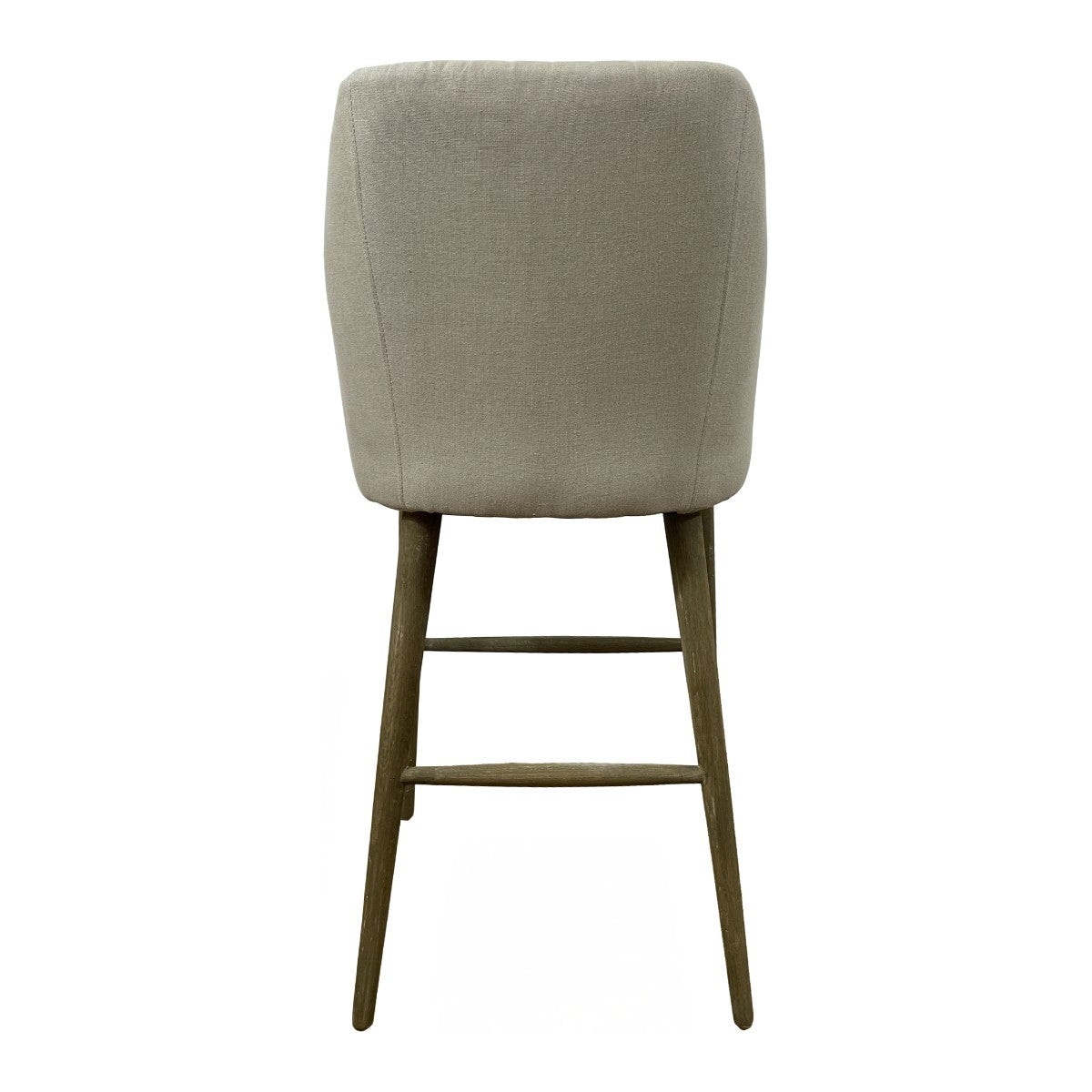 Bar Stool with Arms in Ecru Linen