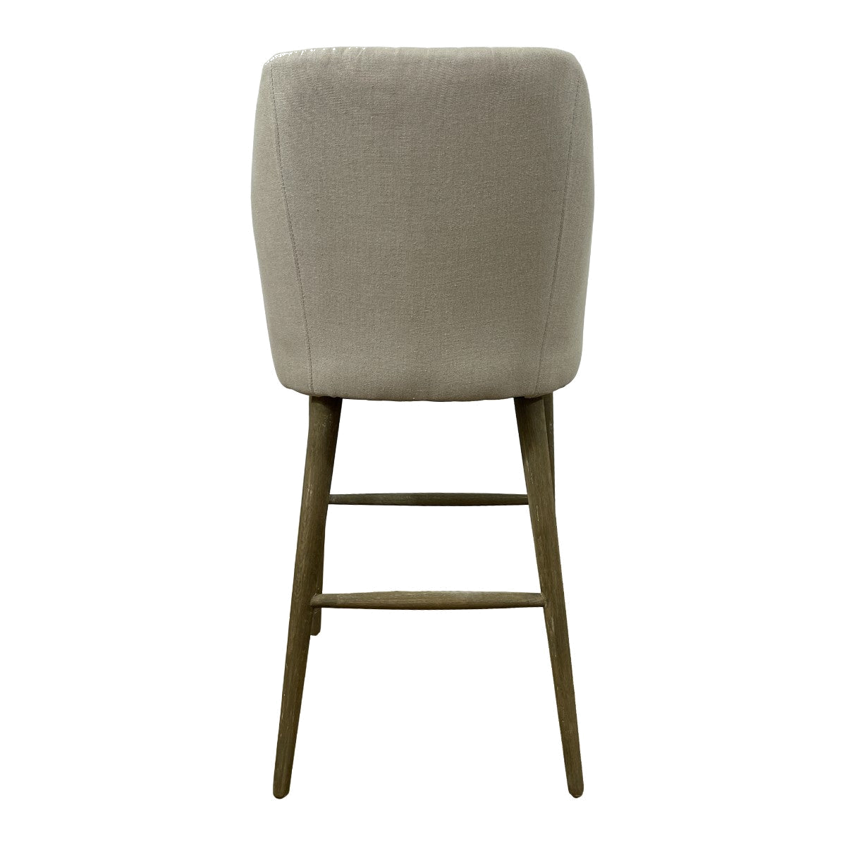 Bar Stool with Arms in Ecru Linen