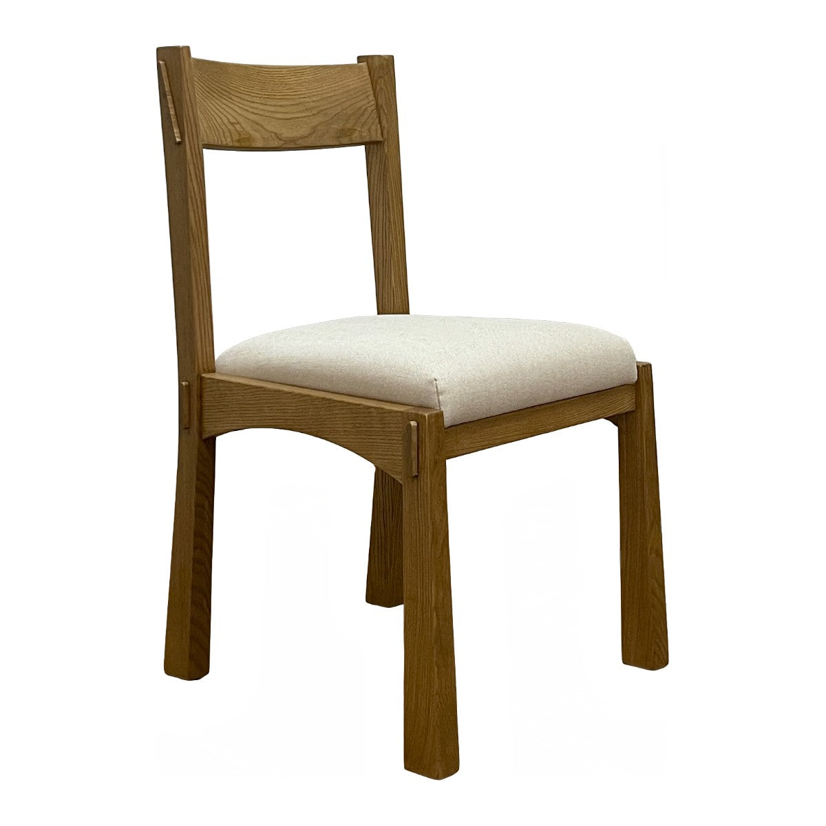 Ashwood dining chair with a solid backrest and upholstered seat
