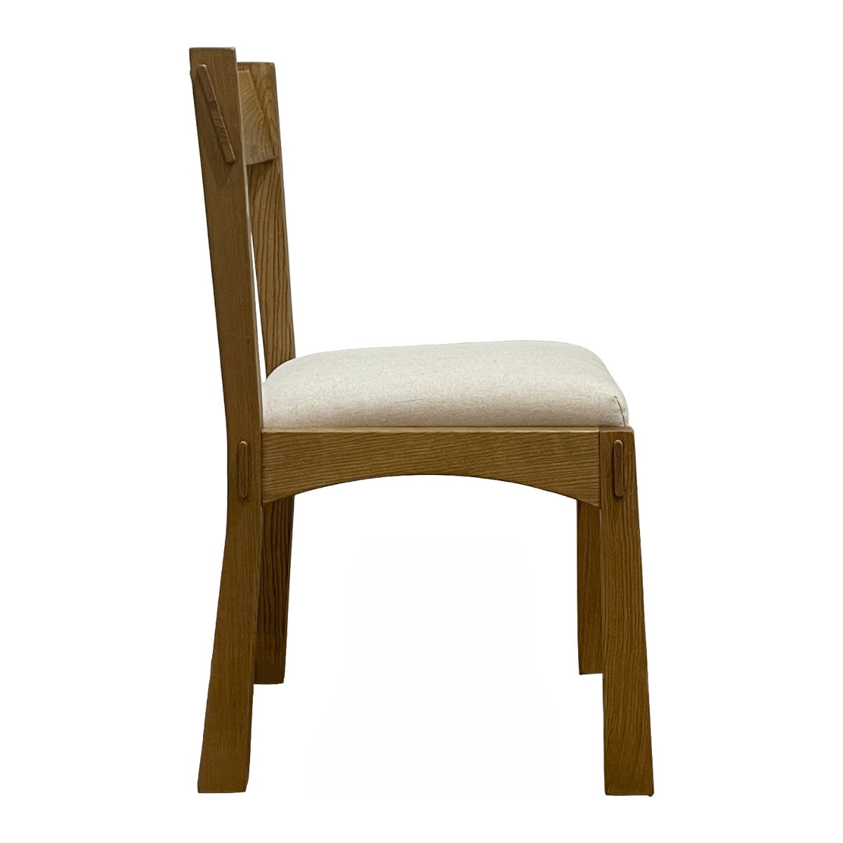 Ashwood dining chair with a solid backrest and upholstered seat