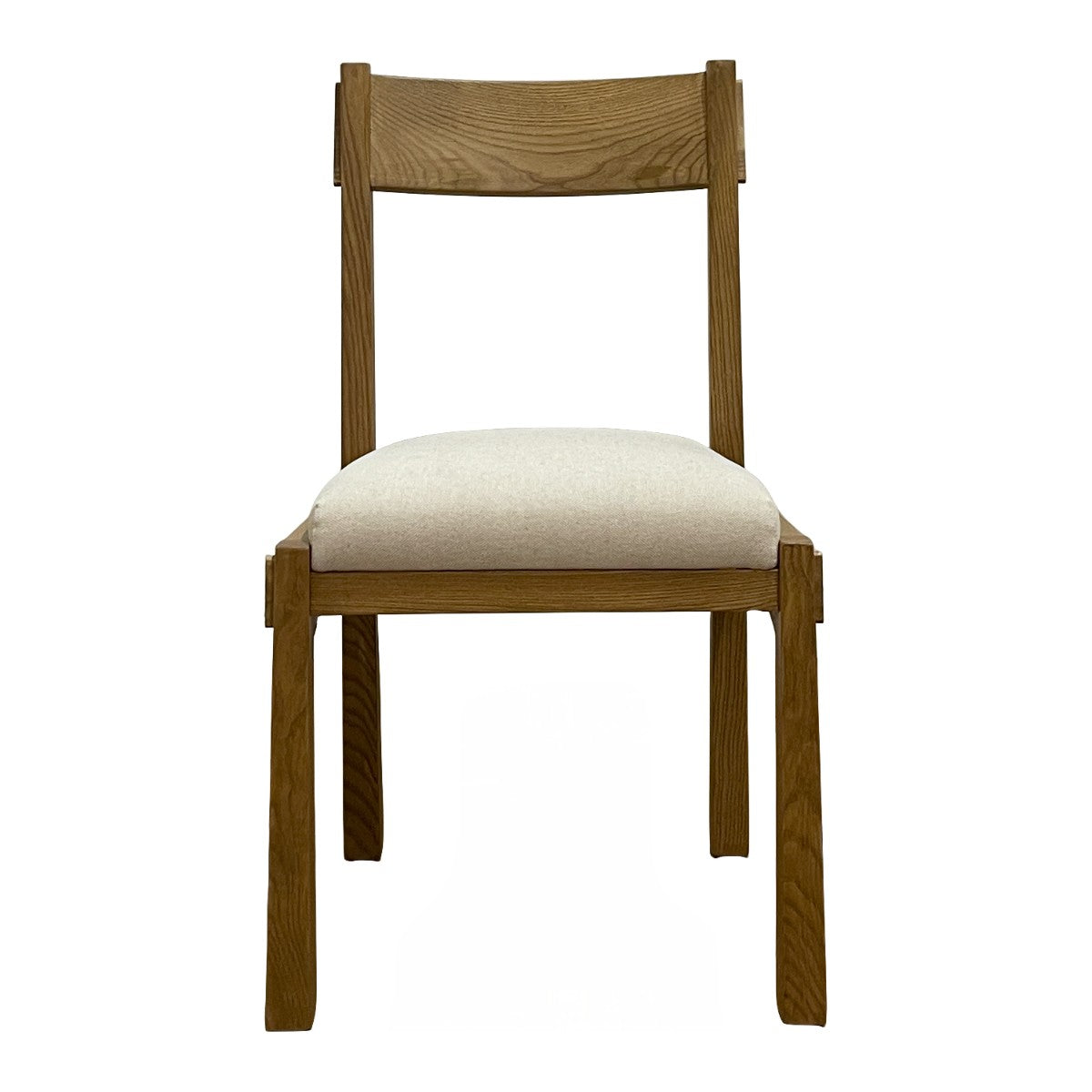 Ashwood dining chair with a solid backrest and upholstered seat