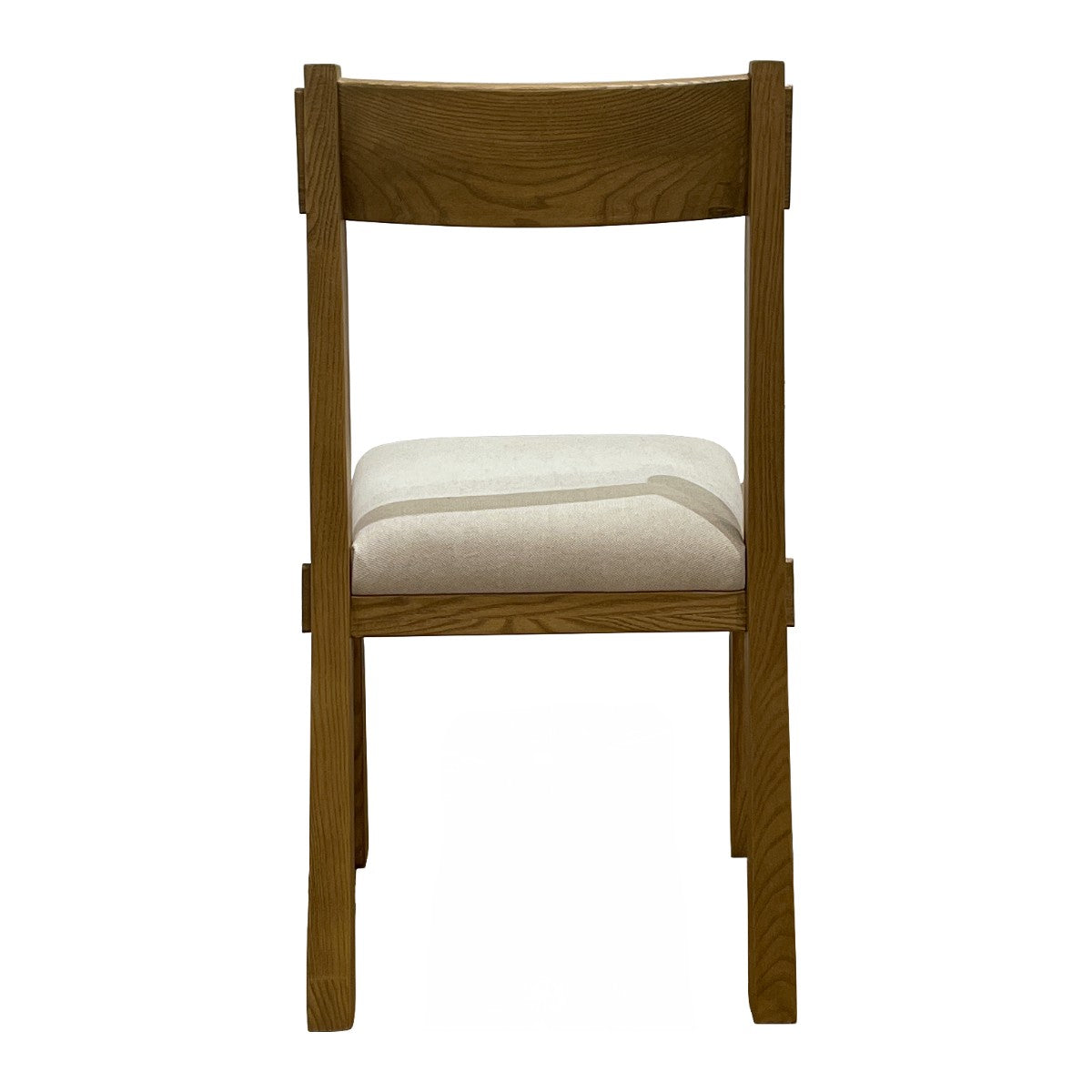 Ashwood dining chair with a solid backrest and upholstered seat