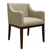 Compact fully upholstered dining armchair on an ashwood frame