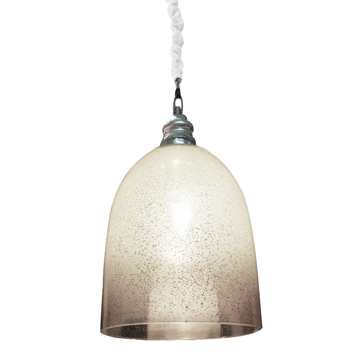 Admire bell-shaped glass pendant light with speckled gradient shade