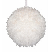 Hanging spherical pendant lamp made of densely gathered layered fabric