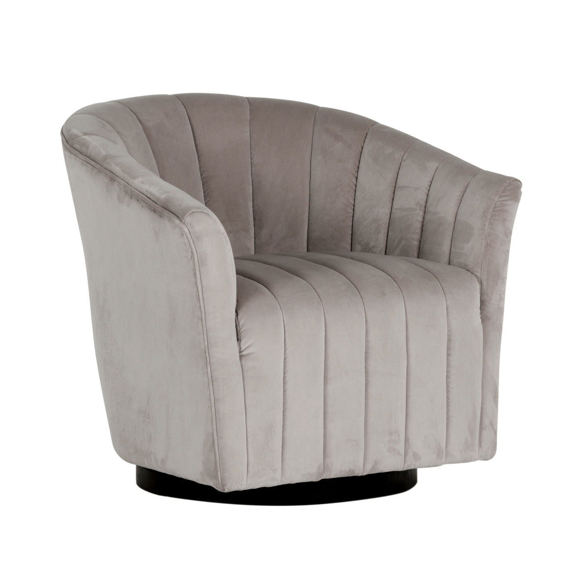 Colby Swivel Chair in Velvet Fog