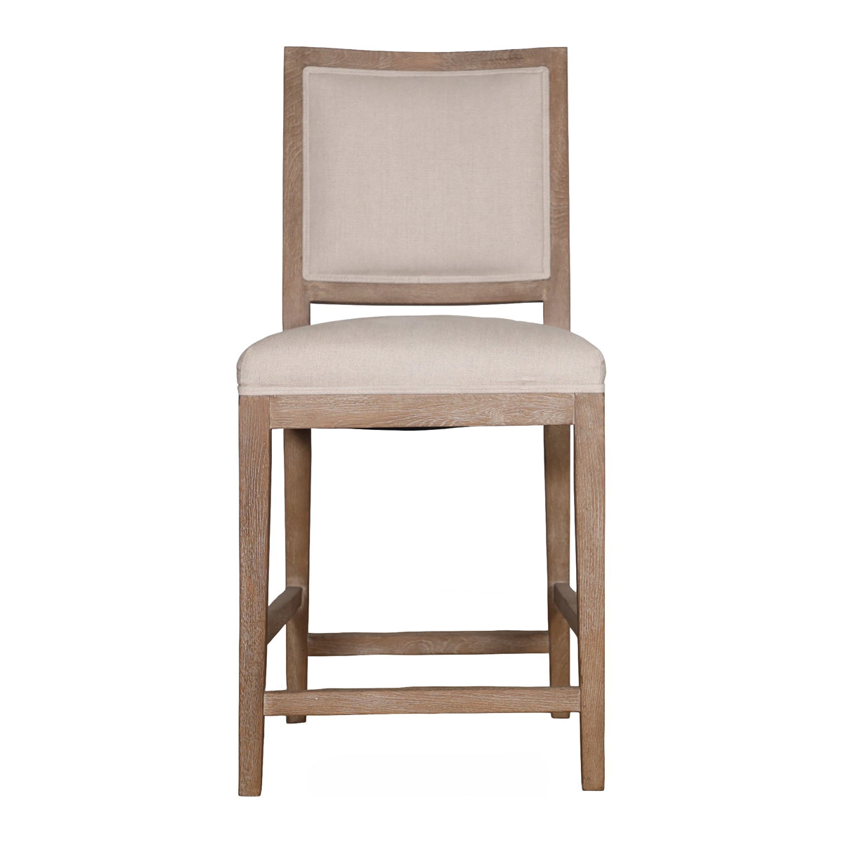 Ecru Linen Counter Chair with Oak Frame