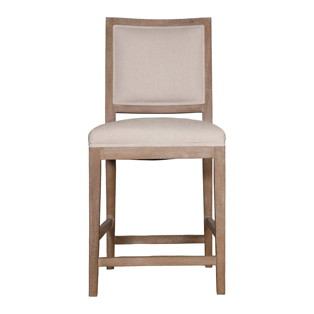 Ecru Linen Counter Chair with Oak Frame