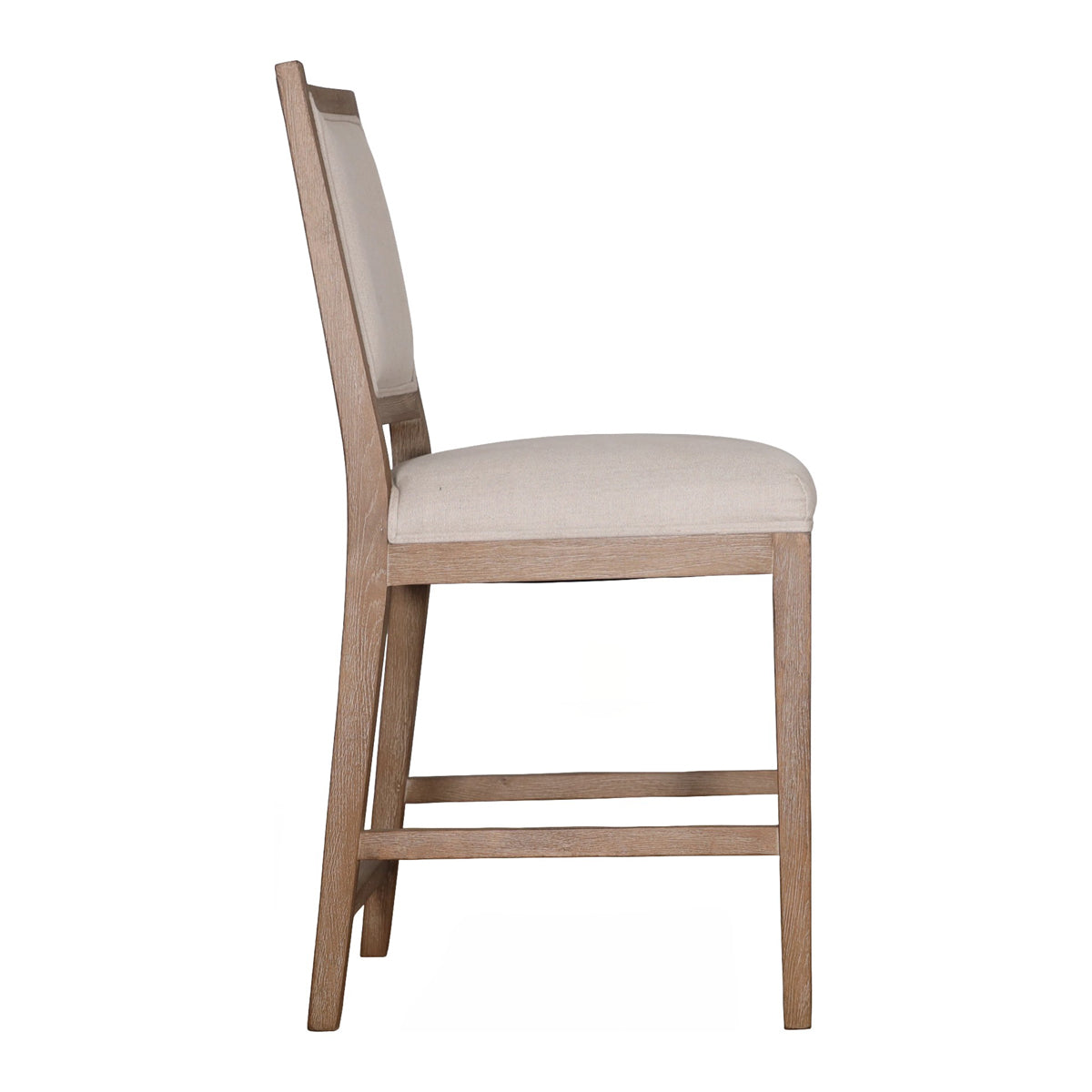 Ecru Linen Counter Chair with Oak Frame
