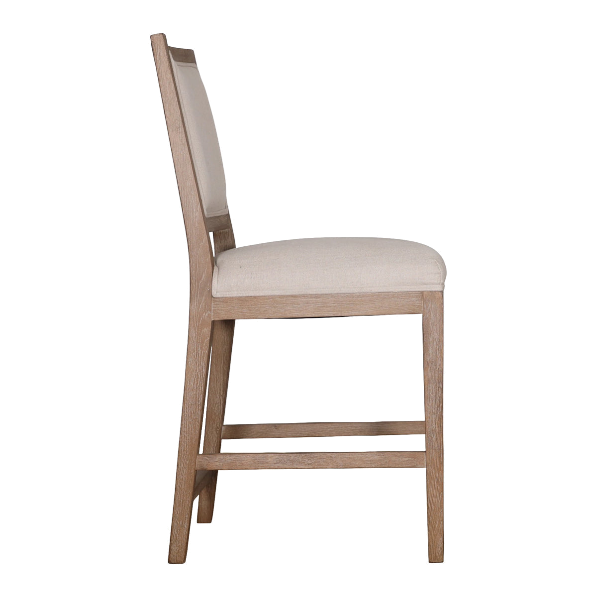 Ecru Linen Counter Chair with Oak Frame
