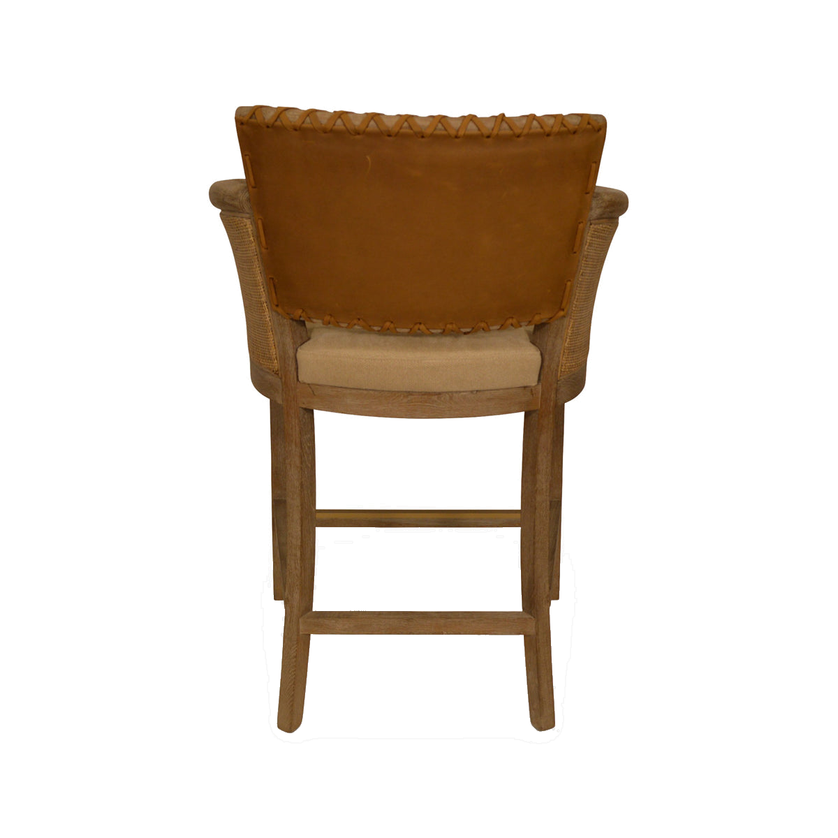 Garcia Counter Chair Arms Brown Leather