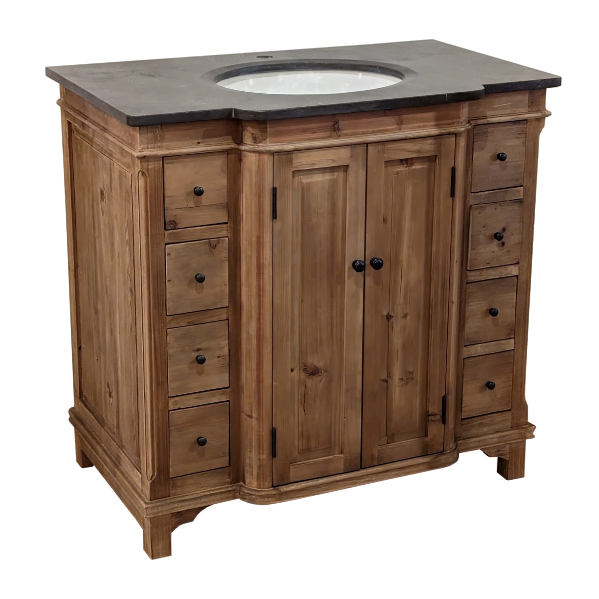 Small Single Vanity with Panel Door, Natural
