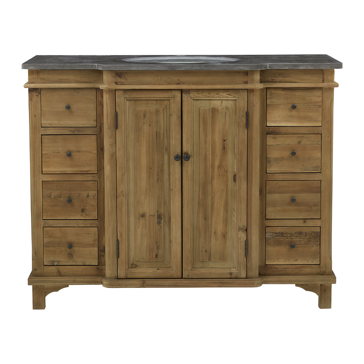 Large Single Vanity with Panel Door, Natural