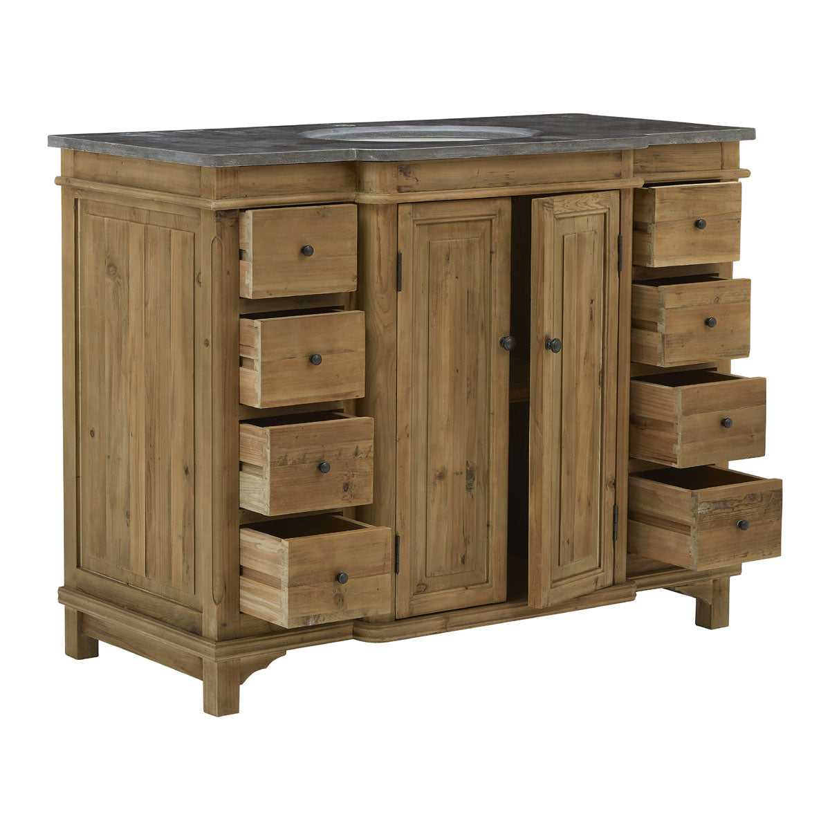 Large Single Vanity with Panel Door, Natural