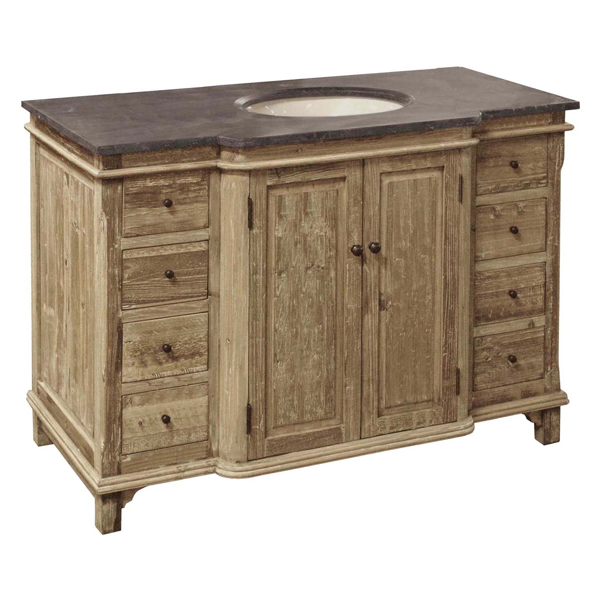 Large Single Vanity with Panel Door, Washed