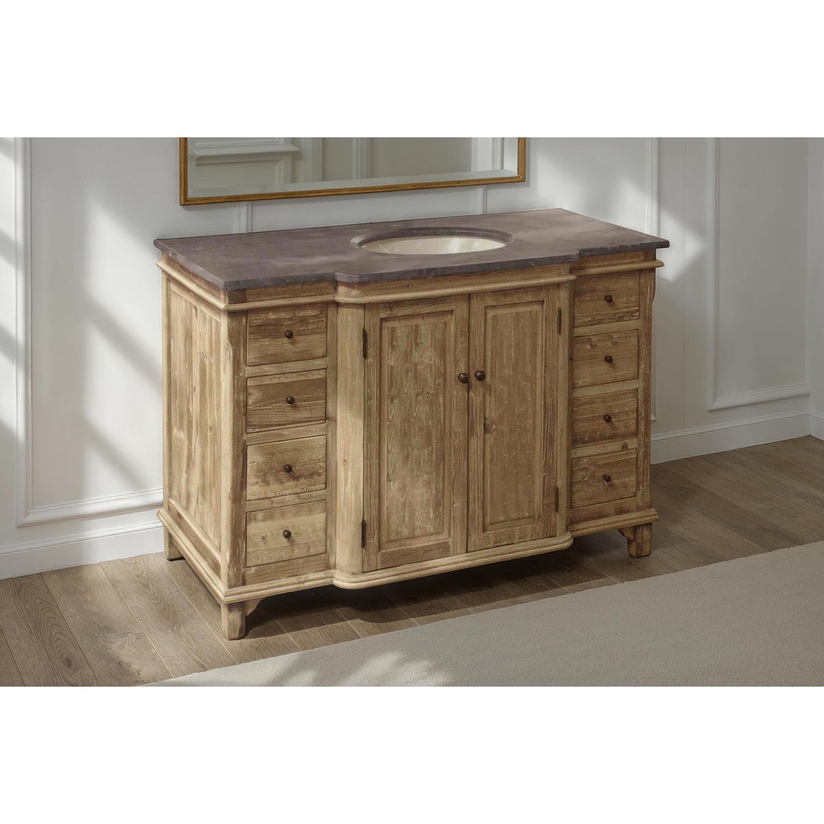 Large Single Vanity with Panel Door, Washed