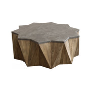 Star Coffee Table in Pine with Blue Stone Top