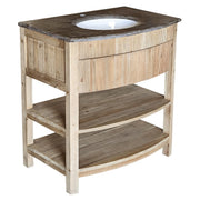 Bowfront Galleried Vanity in Natural