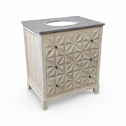 Diamond Embossed Washed Vanity with Blue Stone