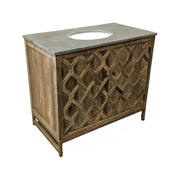 Diamond Embossed Vanity with Blue Stone Top