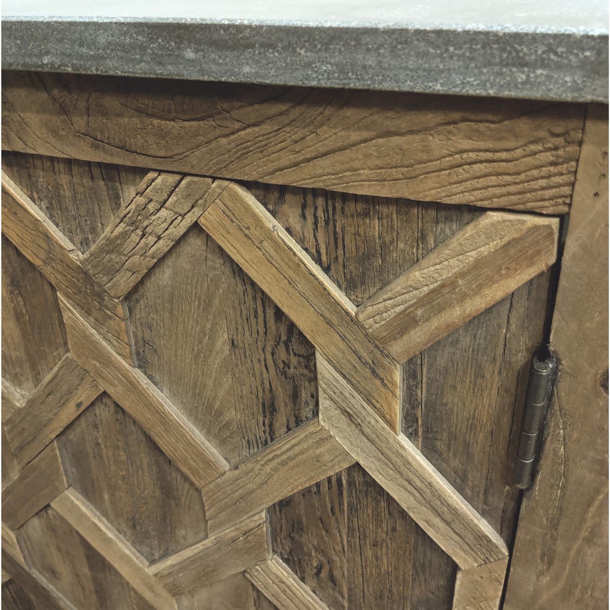 Diamond Embossed Vanity with Blue Stone Top