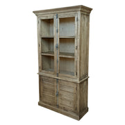 Bookcase with Glazed Top and Plant Base, Natural