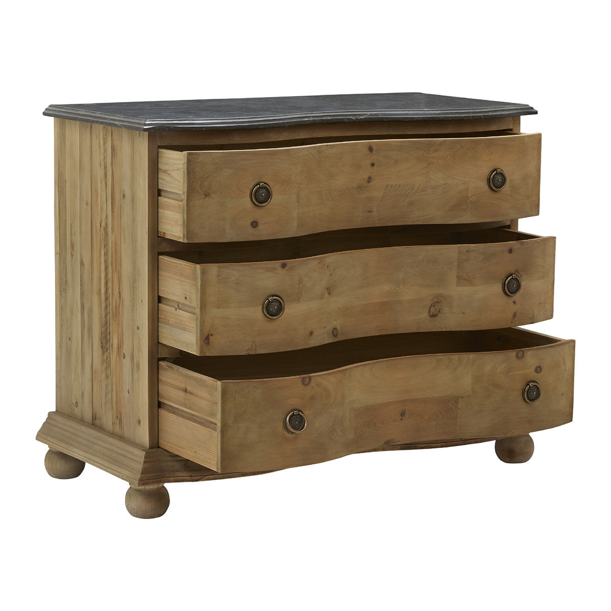 Three Drawer Chest with Blue Stone Top