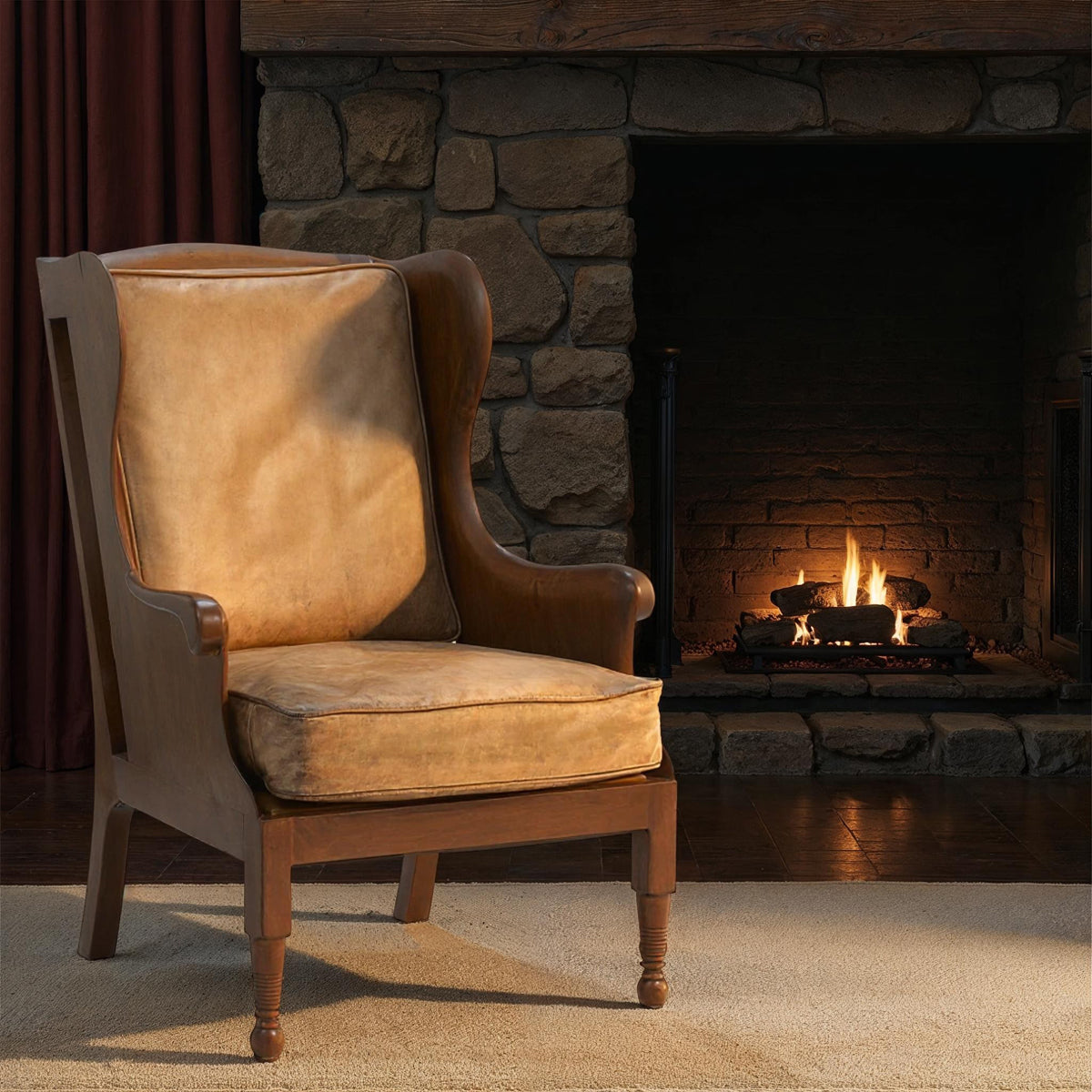 Dalston Highback Chair in Antique Buffalo Leather