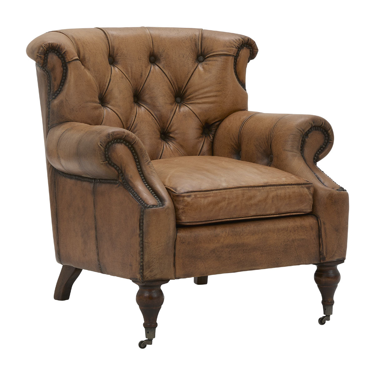 Somerset Tufted Chair in Antique Buffalo Leather