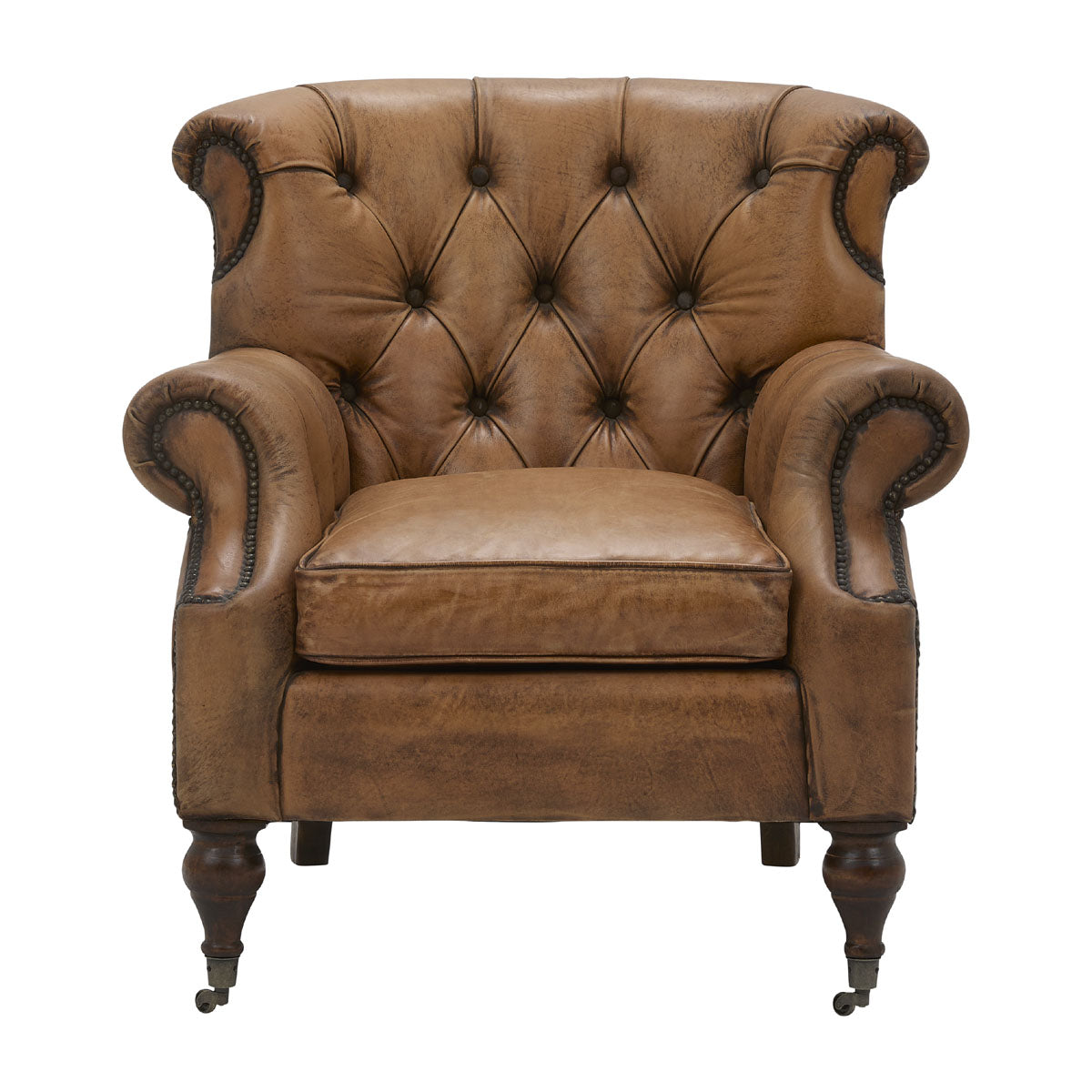 Somerset Tufted Chair in Antique Buffalo Leather