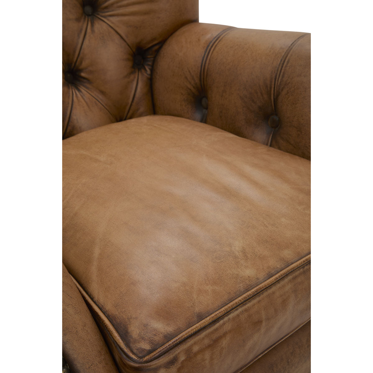 Somerset Tufted Chair in Antique Buffalo Leather