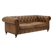 Newport Chesterfield Sofa in Antique Buffalo Leather
