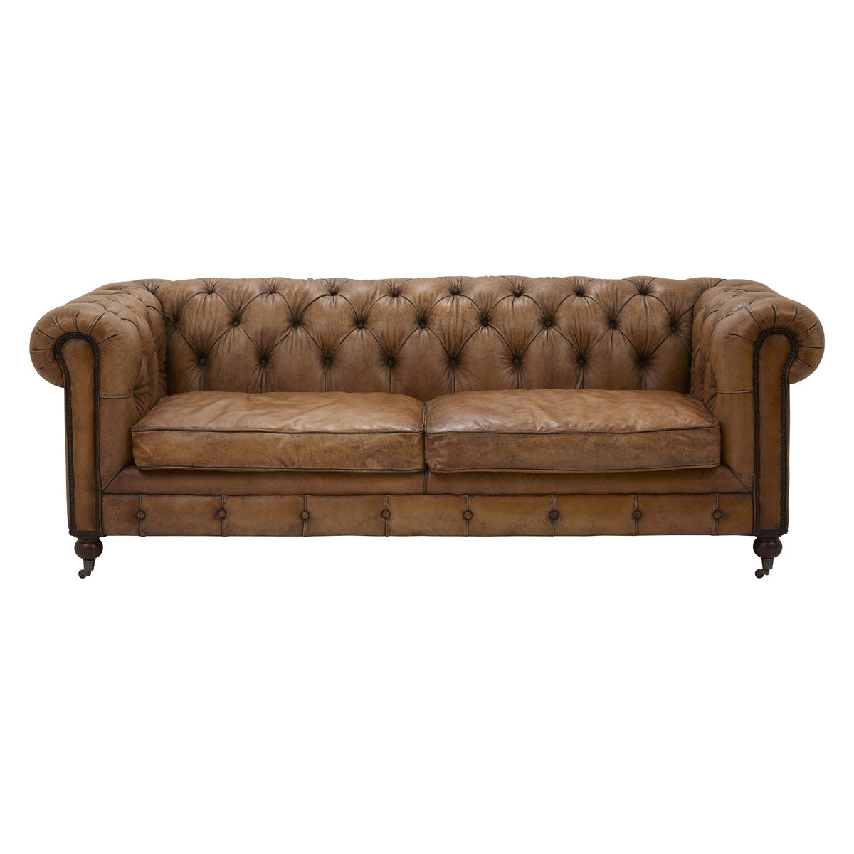 Newport Chesterfield Sofa in Antique Buffalo Leather
